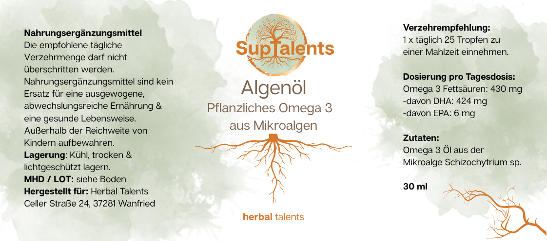 Hochkonzentriertes Omega 3 aus Mikroalgen