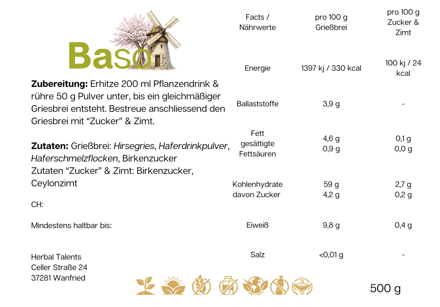 Grießbrei mit Zucker und Zimt