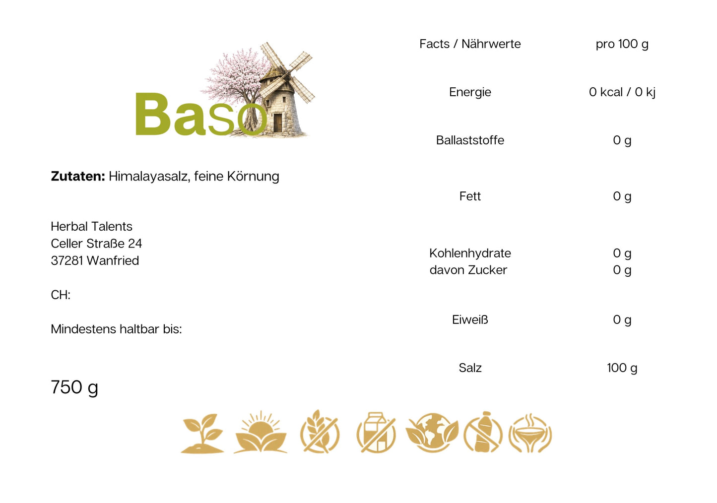 BASO Himalayasalz, feine Körnung