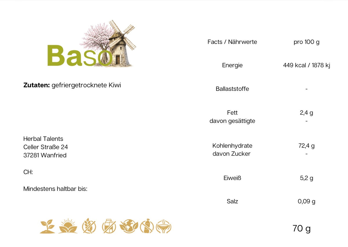 BASO gefriergetrocknete Kiwi