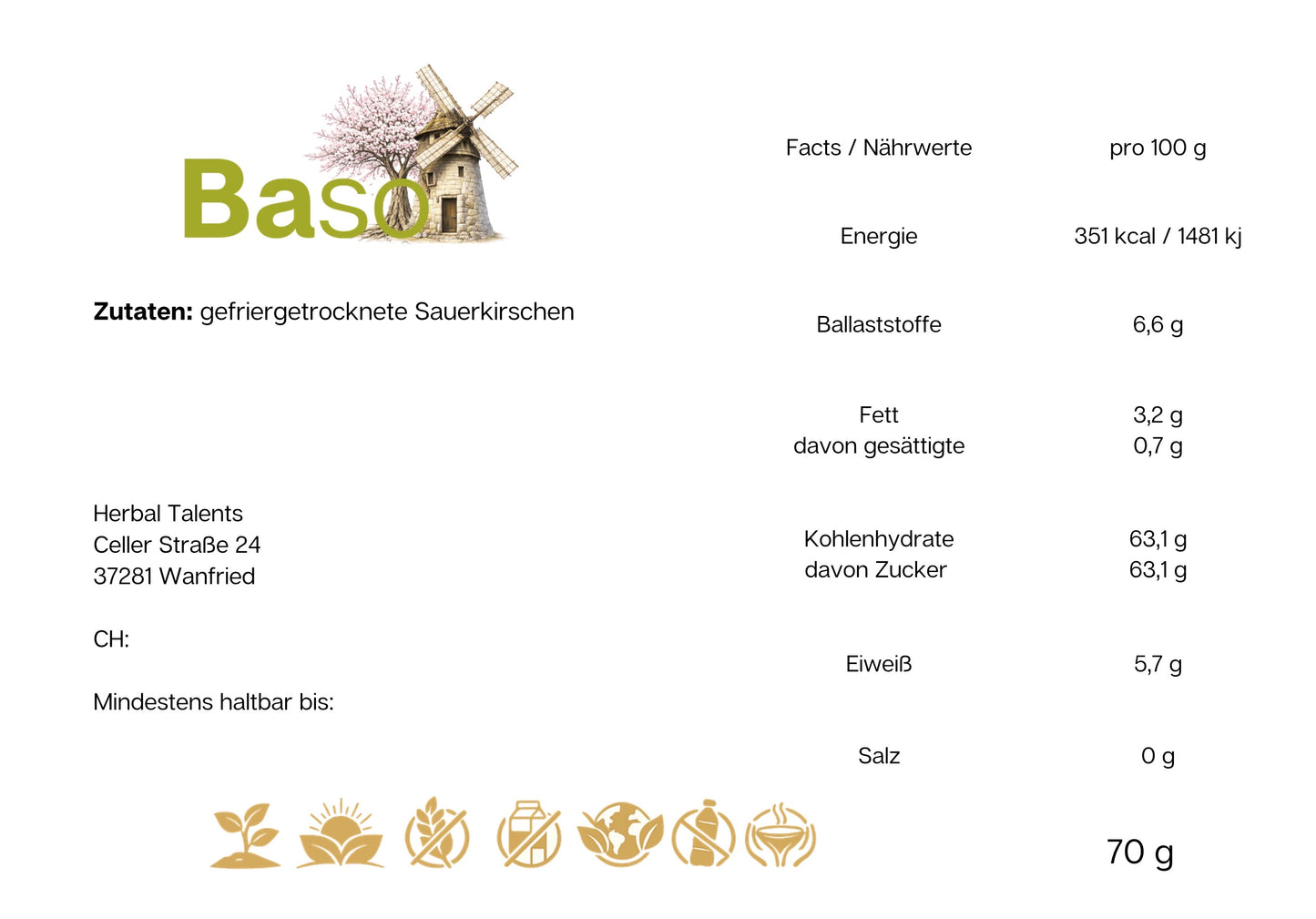 BASO Gefriergetrocknete Sauerkirschen