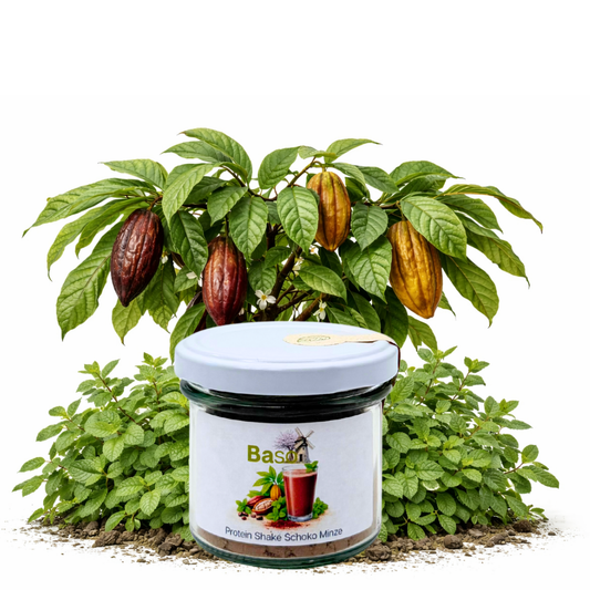 Proteinshake Schoko Minze Limited Edition Probierglas