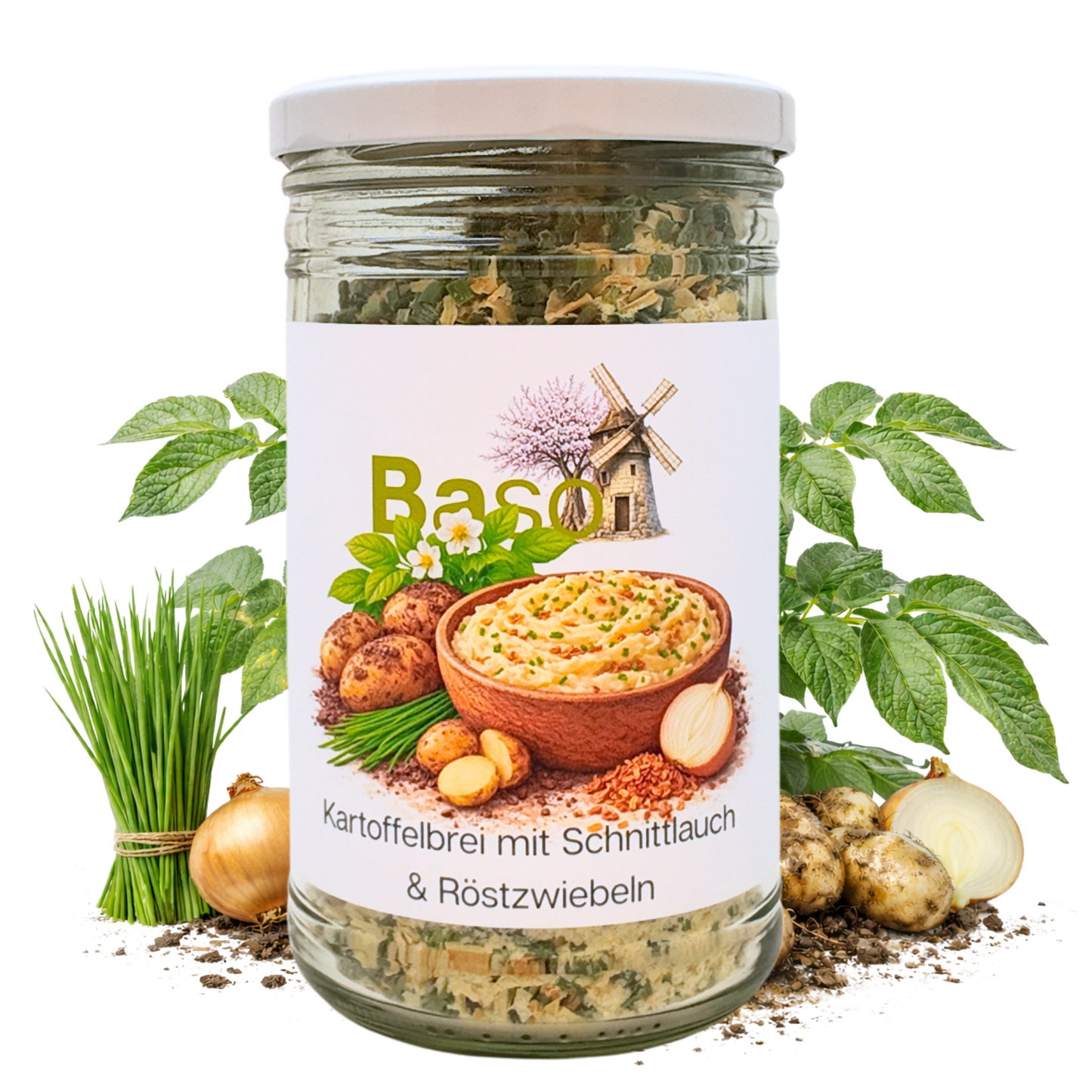 Bio Instant Kartoffelbrei mit Schnittlauch & Röstzwiebeln