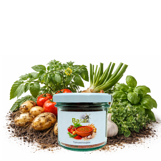 Instant Tomatensuppe Probierglas