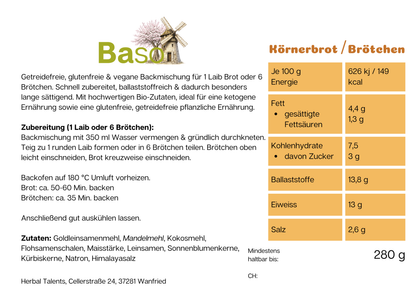 BASO Körnerbrot & Brötchen Backmischung, glutenfrei