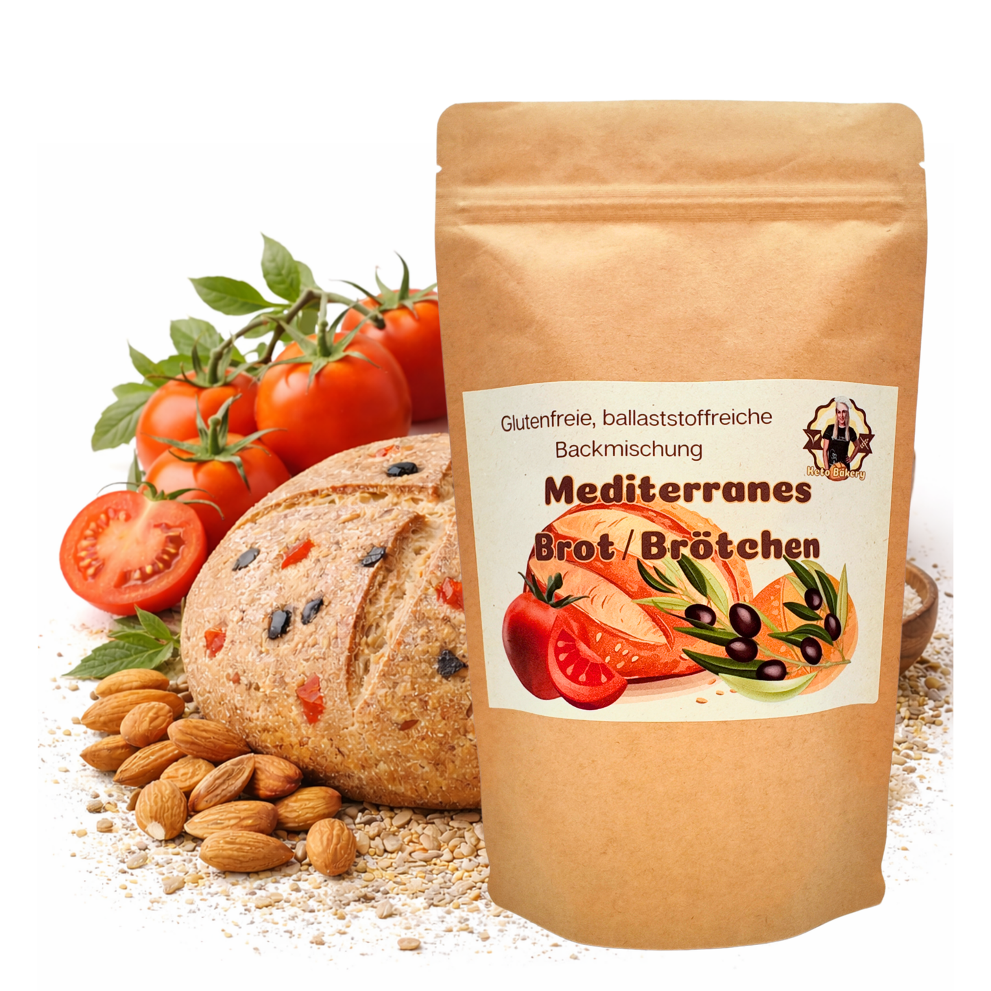 BASO Mediterranes Landbrot & Brötchen Backmischung, glutenfrei