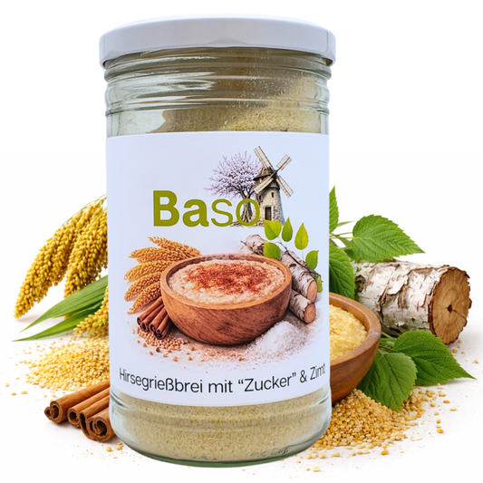 Grießbrei mit Zucker und Zimt