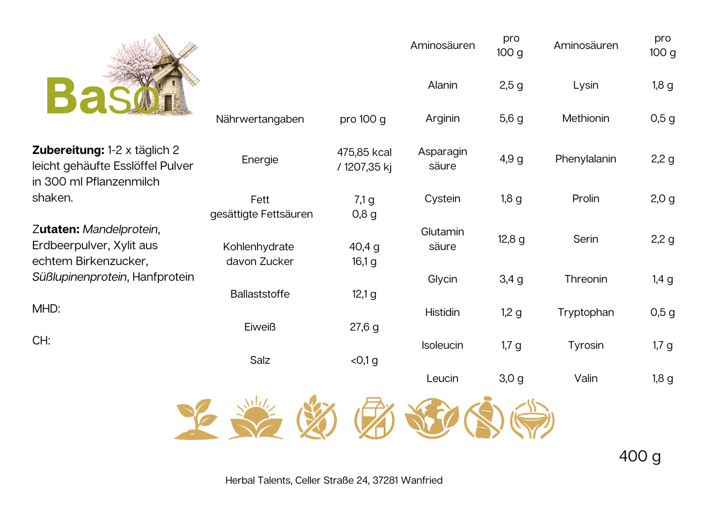 Proteinshake Erdbeere