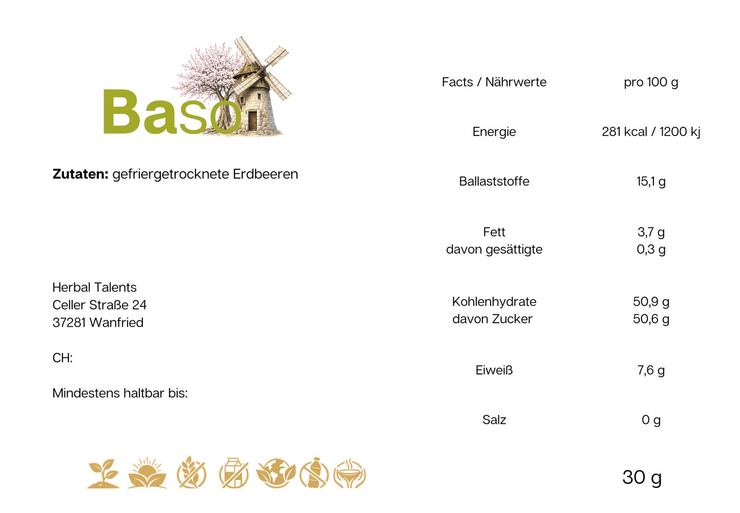 BASO Gefriergetrocknete Erdbeeren