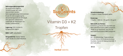 Vitamin D3 + K2 Tropfen