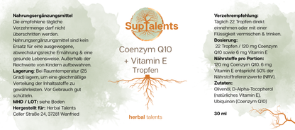 Coenzym Q10 + Vitamin E Tropfen