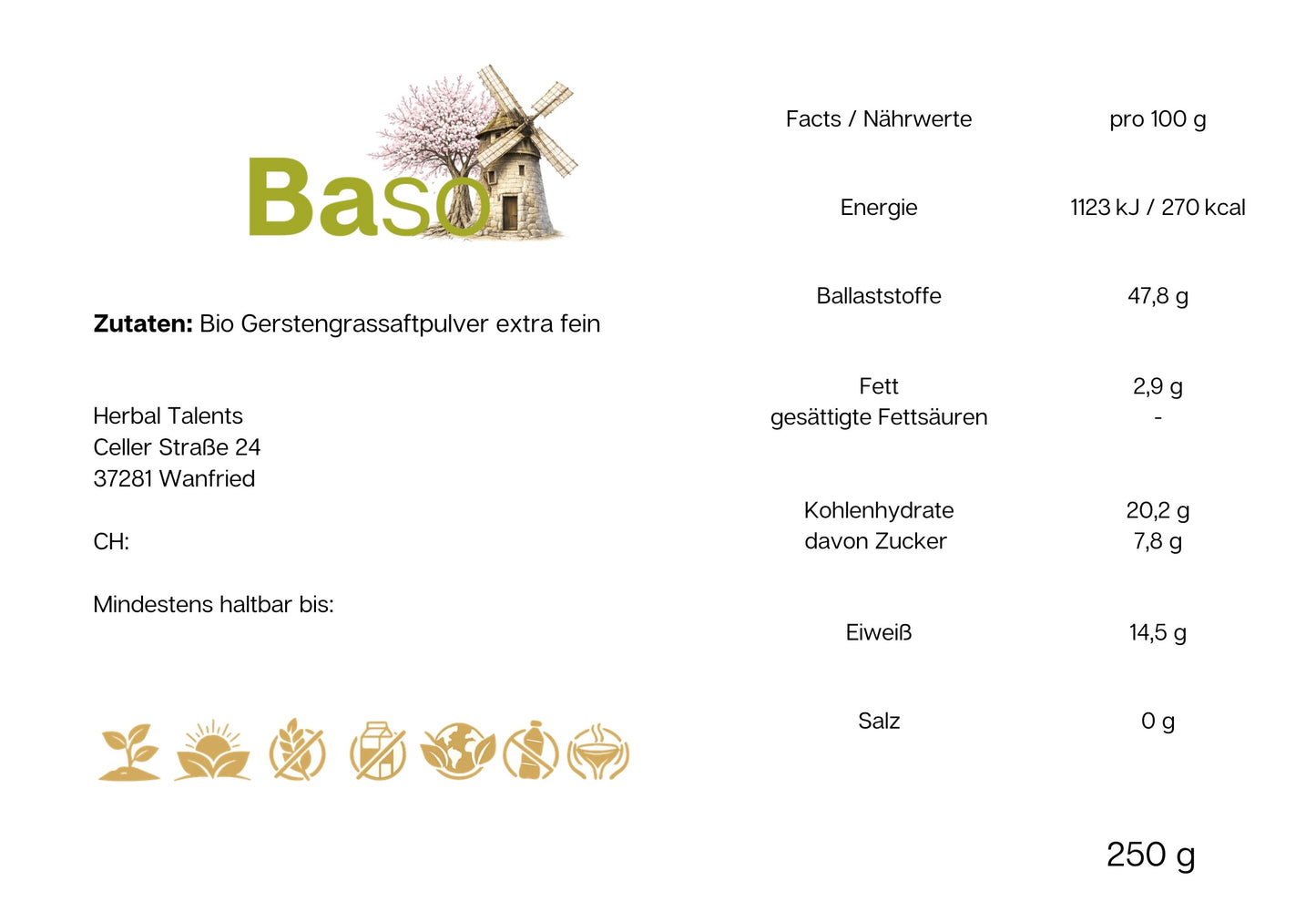 Bio- Gerstengrassaft Pulver