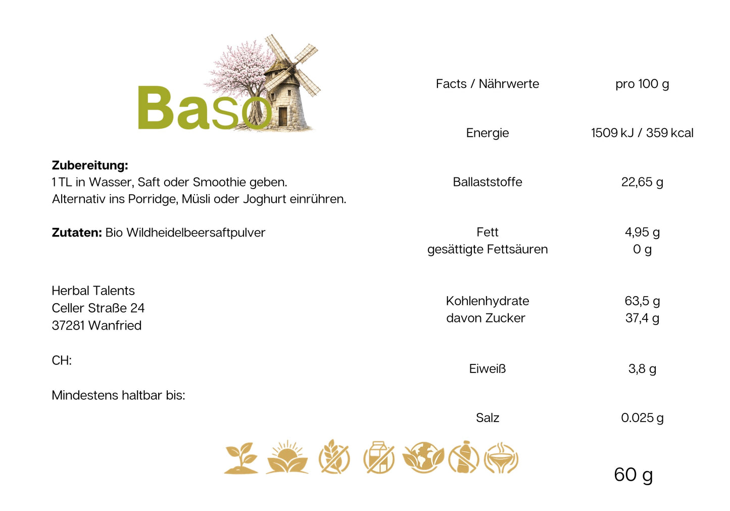 Wildheidelbeersaftpulver