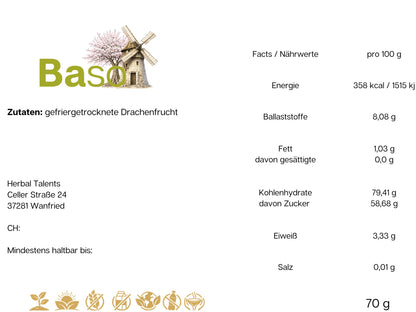 BASO Gefriergetrocknete Drachenfrucht