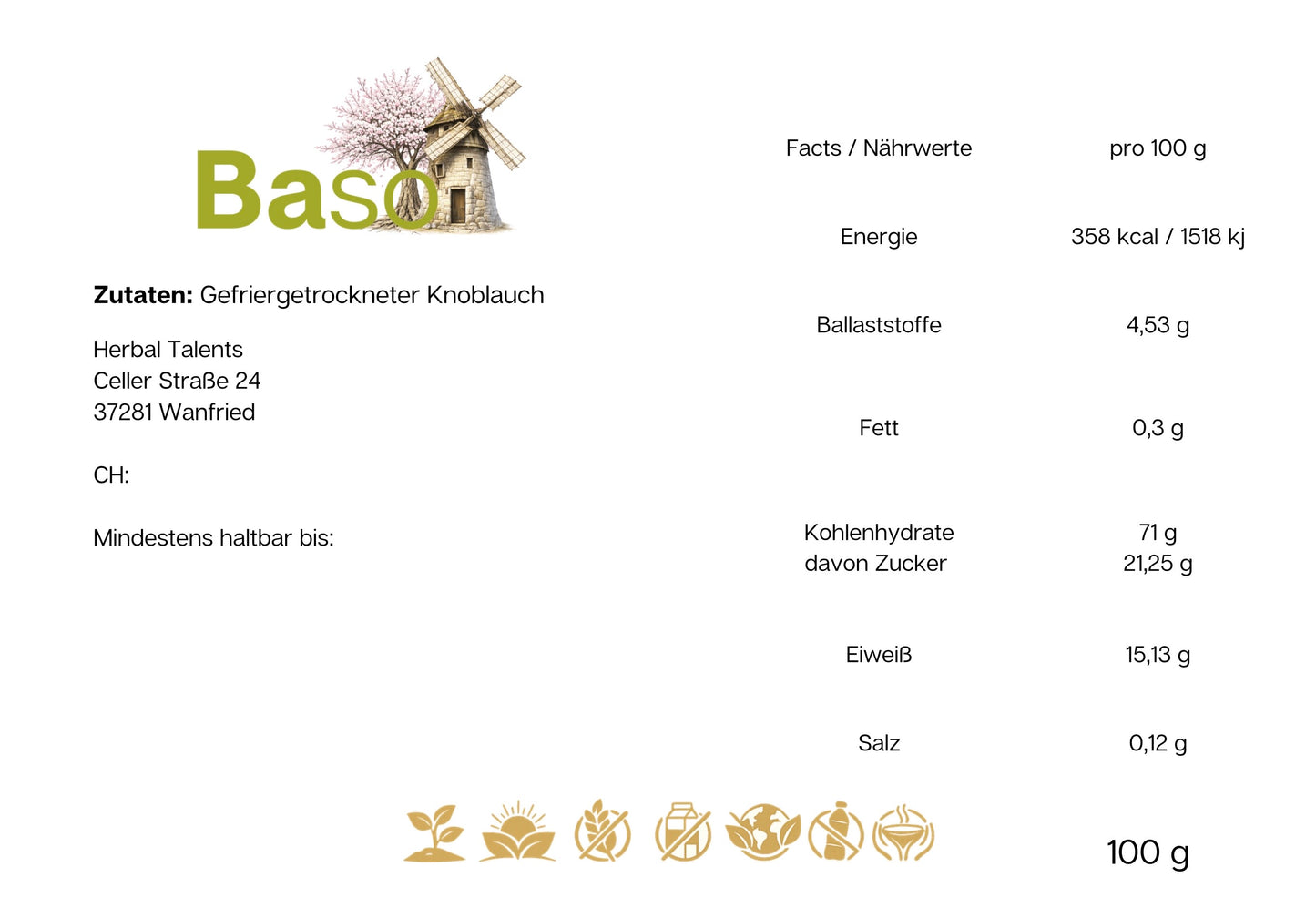 BASO Gefriergetrockneter Knoblauch